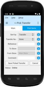 Pick an order with mobile app